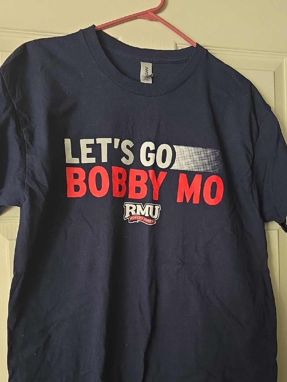 Let’s Go Bobby Mo RMU Navy Graphic Tee